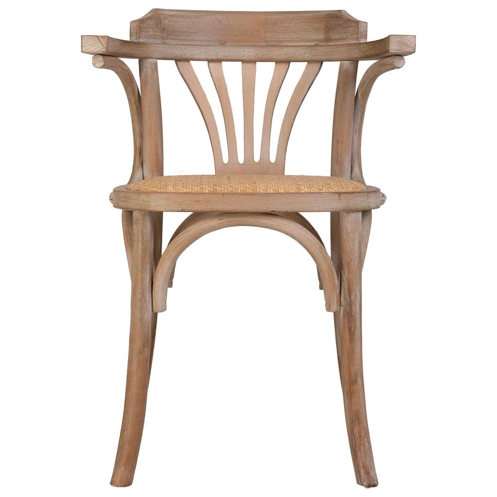 Sedia in legno e seduta in rattan 40x40x80h cm