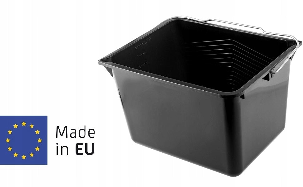 Secchio per vernice KADAX da 8 litri, rettangolare, in plastica, con manico.