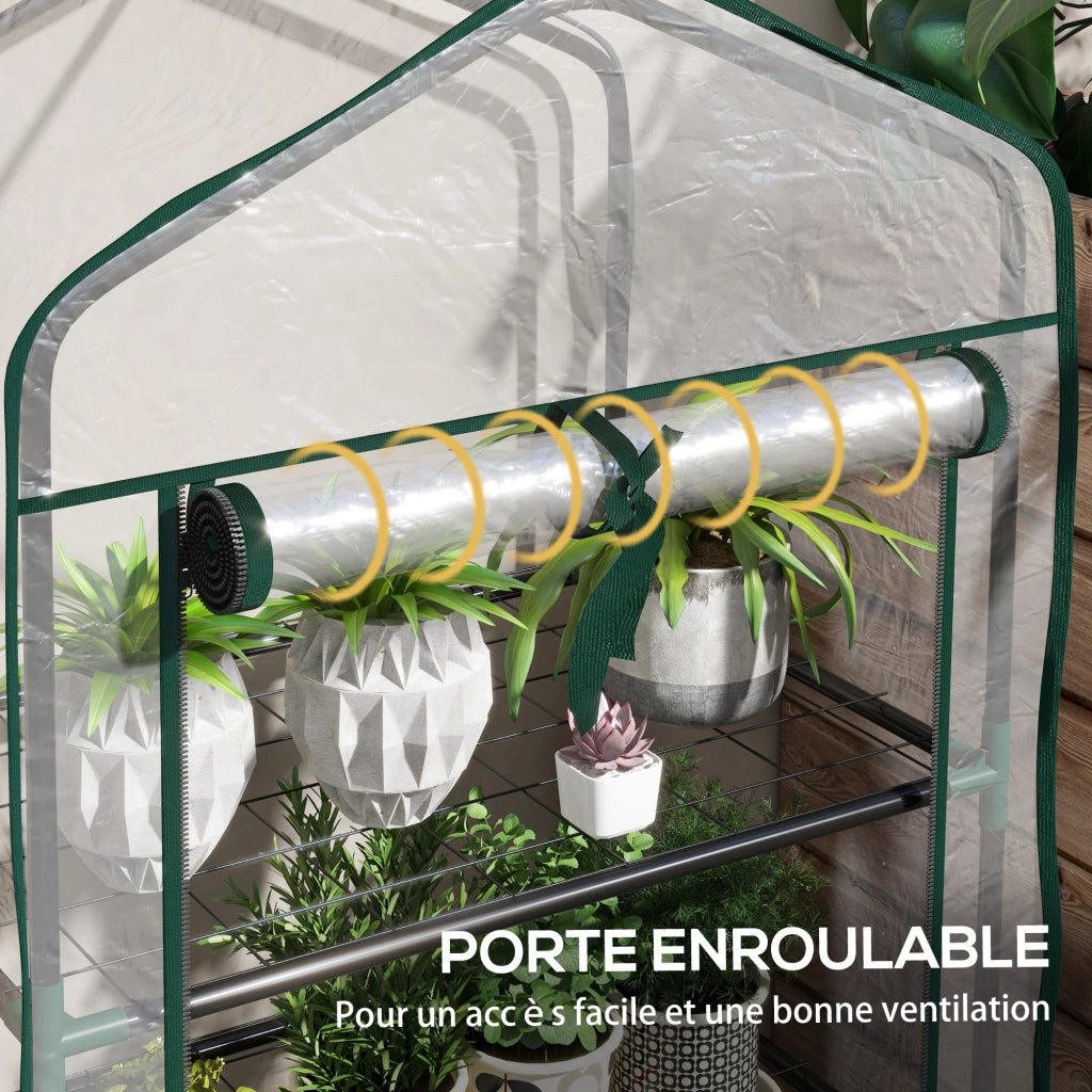 Serra da Giardino 3 Ripiani ¨C Zephmum ¨C Verde 59x39x127 cm