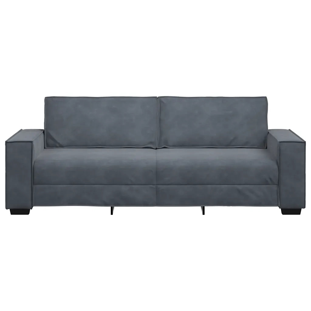 Divano a 3 Posti Grigio Scuro 180 cm in Velluto