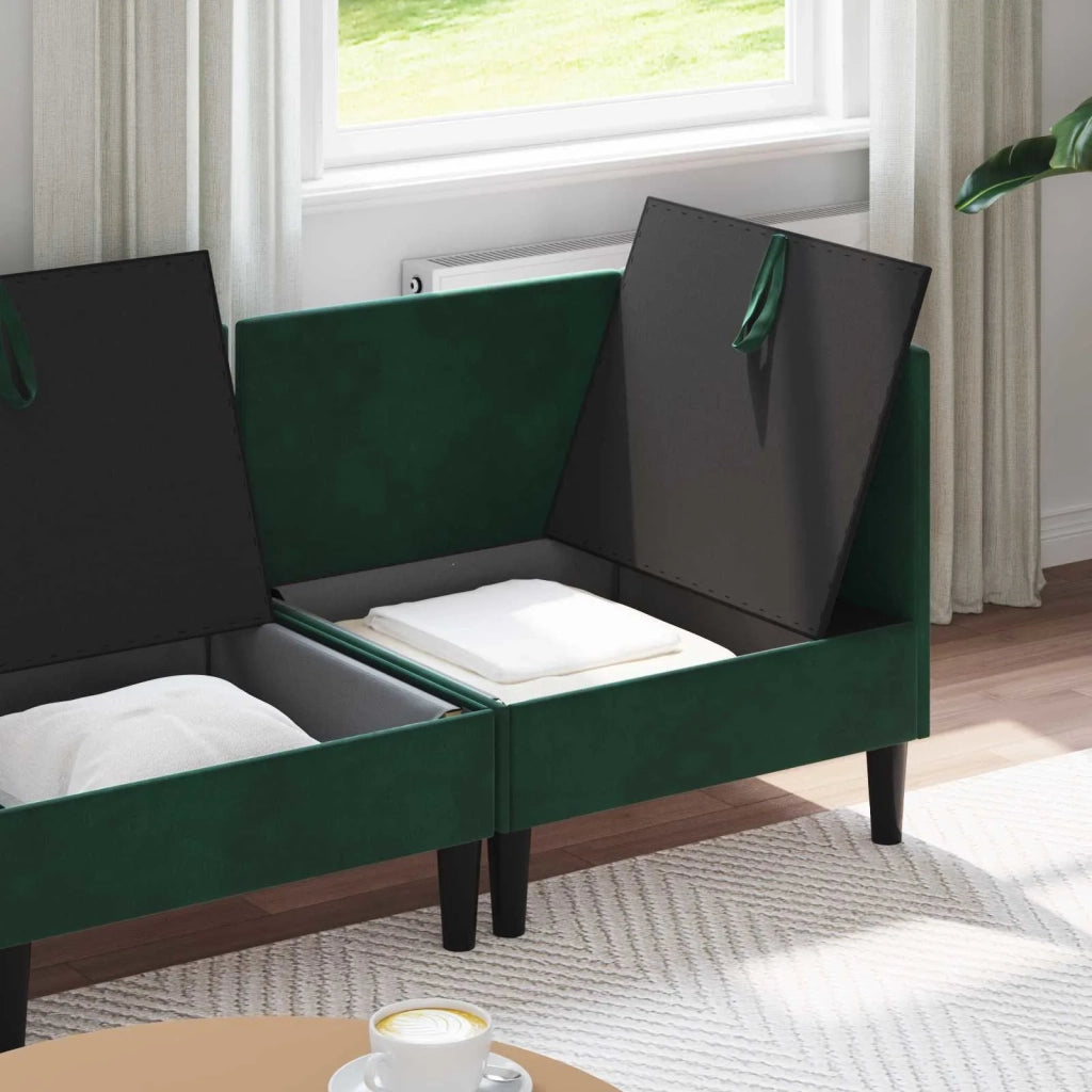 Set di mobili per il soggiorno 4 pcs Verde Scuro Velluto 3413739