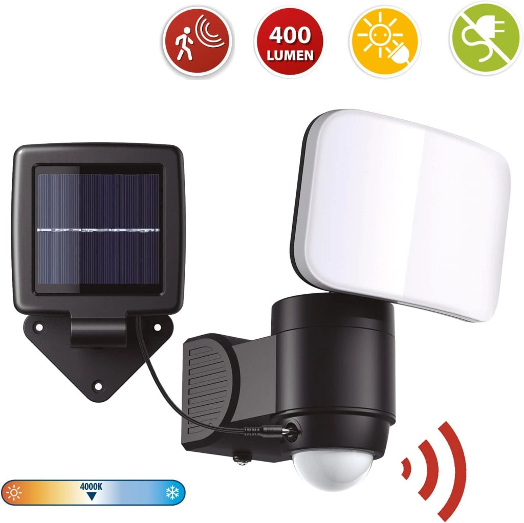 VELAMP Faretto solare da esterno con sensore di movimento 400 lumen SL355