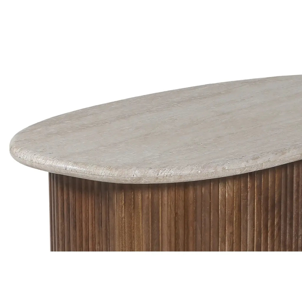 Tavolino basso in legno massiccio collezione DELHI 90cm - Stile etnico e design