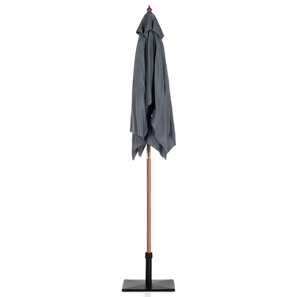 Ombrellone da giardino in tessuto grigio legno di betulla 244 cm resistente agli agenti atmosferici