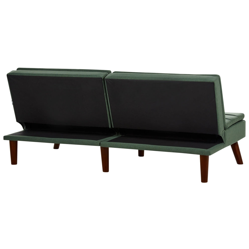 Divano letto verde a 3 posti con rivestimento trapuntato Click Clack Schienale diviso Gambe in metallo