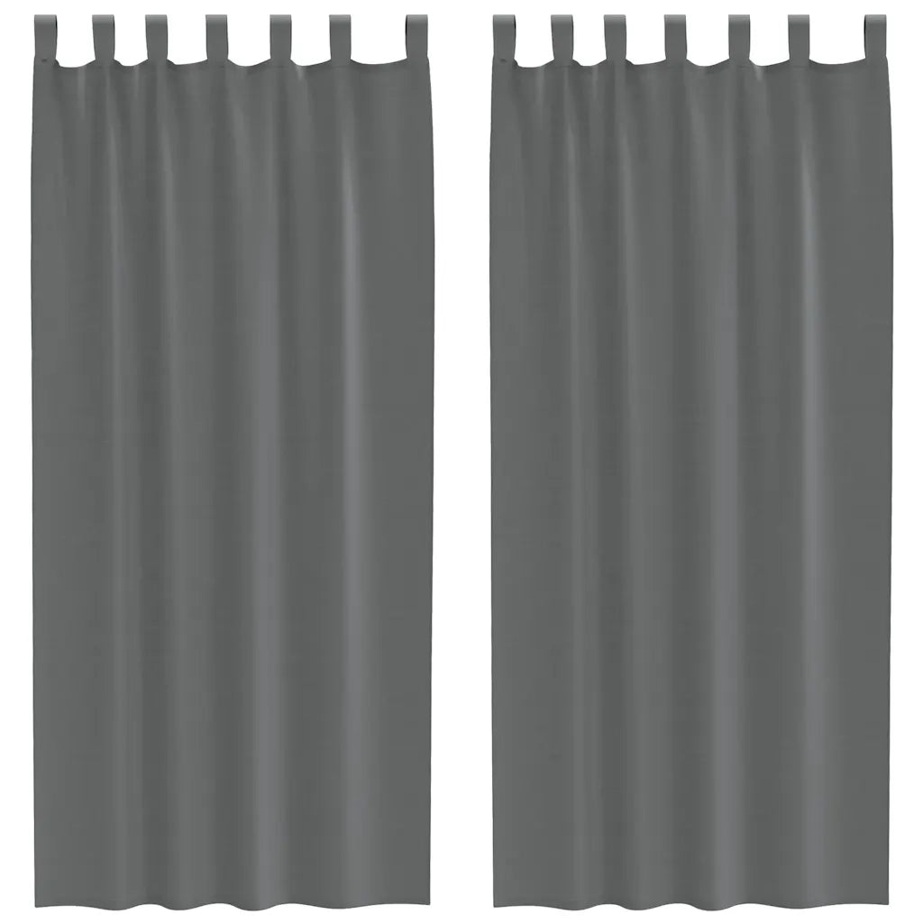 Tende in Voile con Passanti 2 pz Grigio Scuro 140x225 cm