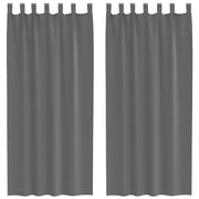 Tende in Voile con Passanti 2 pz Grigio Scuro 140x225 cm