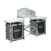 Tavolo da campeggio pieghevole 174 x 47,5 x 110 cm stabile e robusto ideale per picnic e barbecue realizzato in alluminio grigio 20_0011590