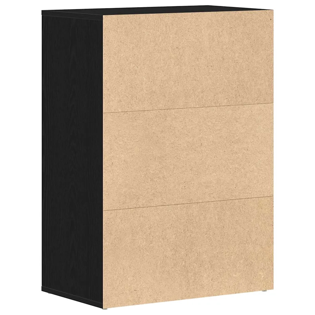 Scarpiera-Scaffale per scarpe Rovere Nero 60 x 35 x 84 cm Legno multistrato