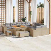 Set Divano da Giardino con cuscino 13 pcs Beige polyrattan 3362057