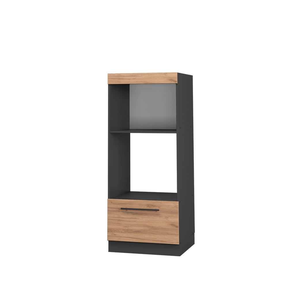 Mobile cucina microonde Fame-Line Rovere dorato/Antracite 60 cm aperto Vicco