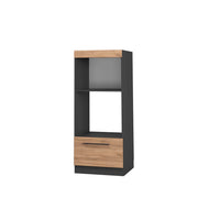 Mobile cucina microonde Fame-Line Rovere dorato/Antracite 60 cm aperto Vicco