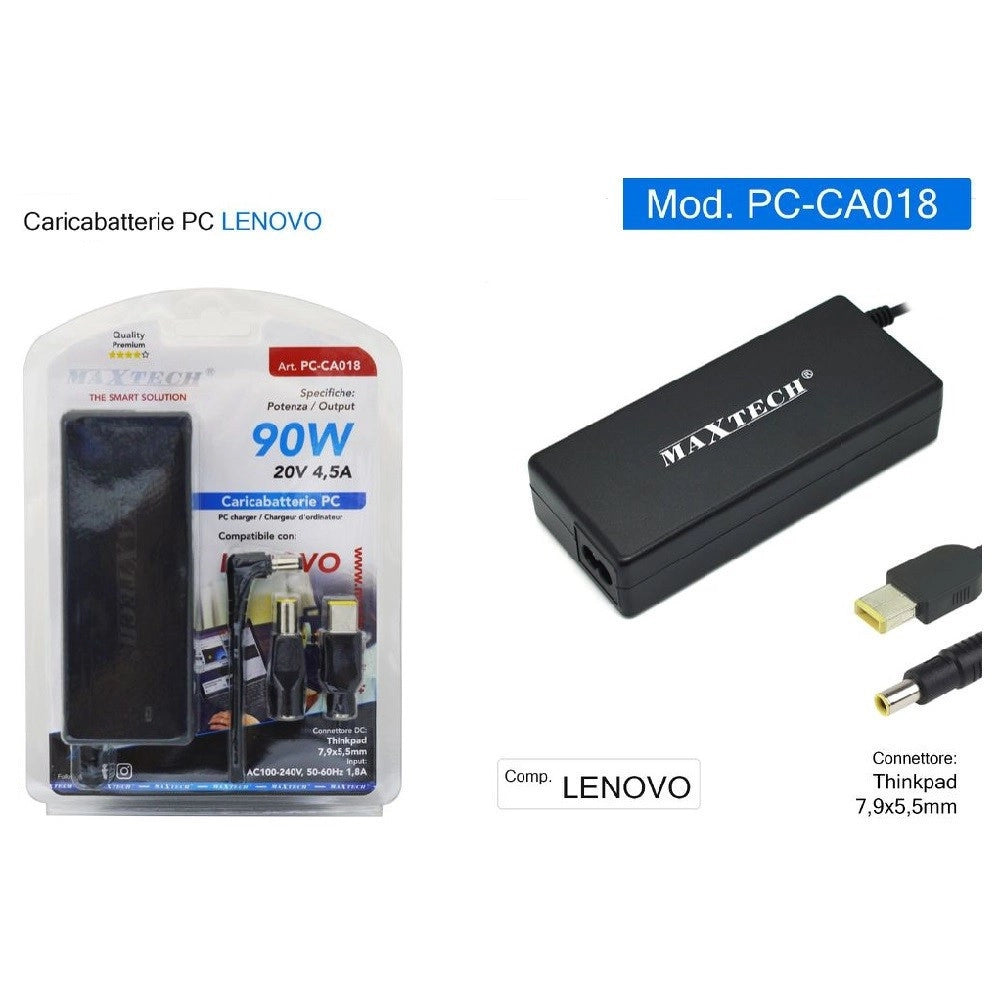 Trade Shop - Caricabatteria Pc Adattatore Alimentatore 90w Pc-ca018 Compatibile Lenovo Thinkpad -