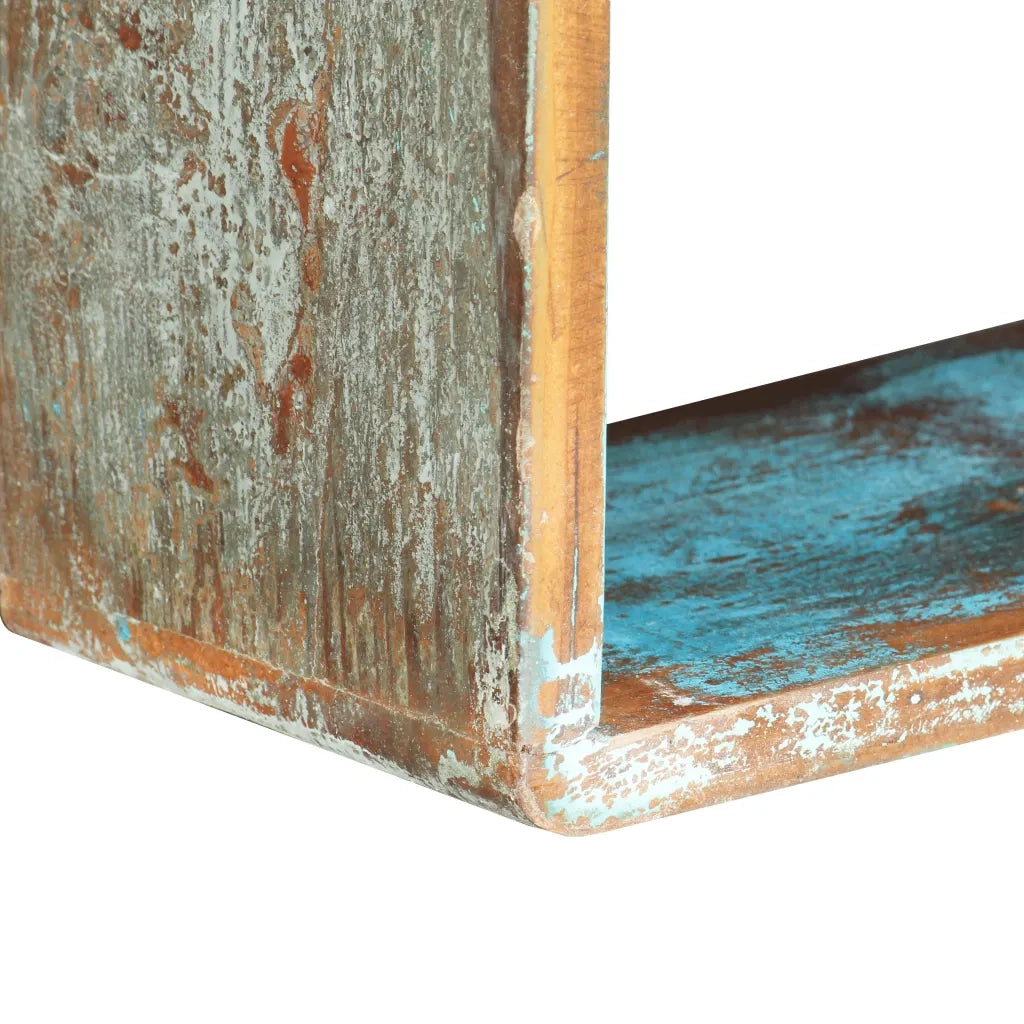 Set Mensole Cubiche da Parete 3pz in Legno Massello di Recupero 285845