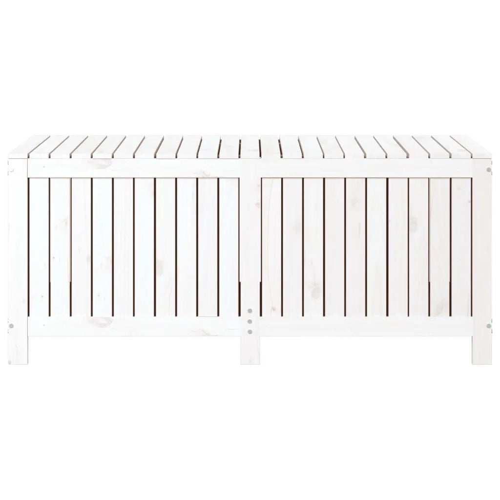 Contenitore da Giardino Bianco 147x68x64 cm Legno Massello Pino
