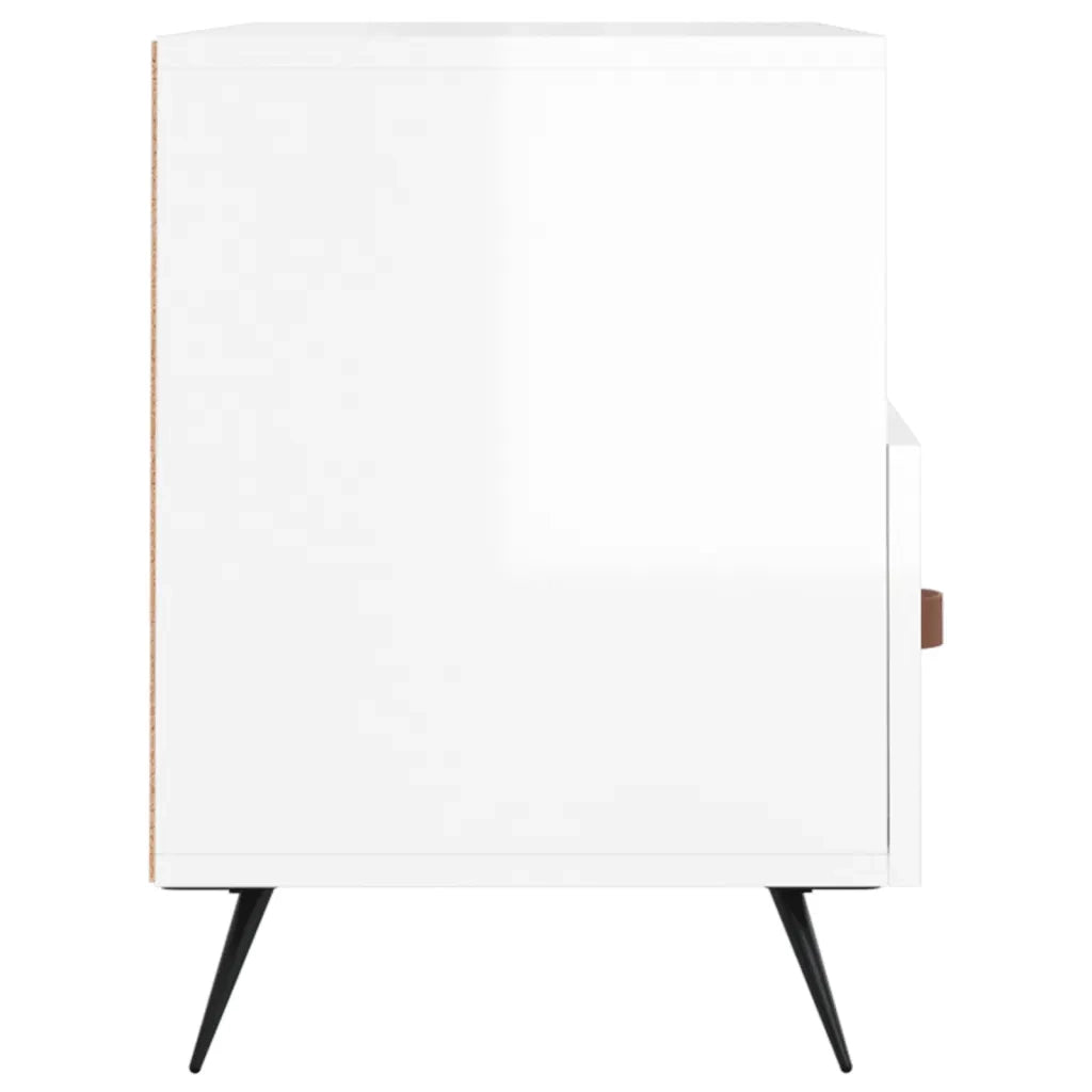 Mobile Porta TV-Mobile per TV-Credenza TV Bianco Lucido 80x36x50 cm in Legno Multistrato 516119