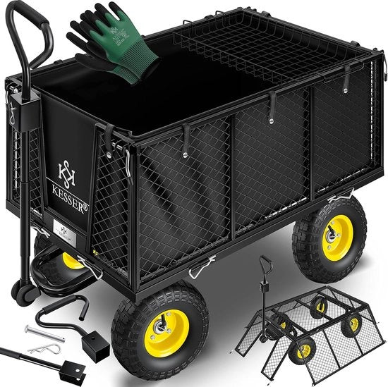 Carrello trasportabile con capacità di carico 550 kg - carrello multifunzionale per giardino e trasporto