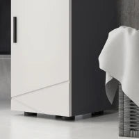 kleankin Mobiletto Bagno in Truciolato con Cassetto e Armadietto a 2 Livelli Regolabili, 30x30x82 cm, Grigio