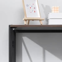 Tavolo Consolle da Ingresso Stile Industriale Pieghevole in Legno e Metallo, 100x38x80cm, Marrone