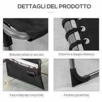 Sdraio da Giardino con Schienale Regolabile su 5 Livelli, Poggiatesta e Tasca, 188x57x30cm