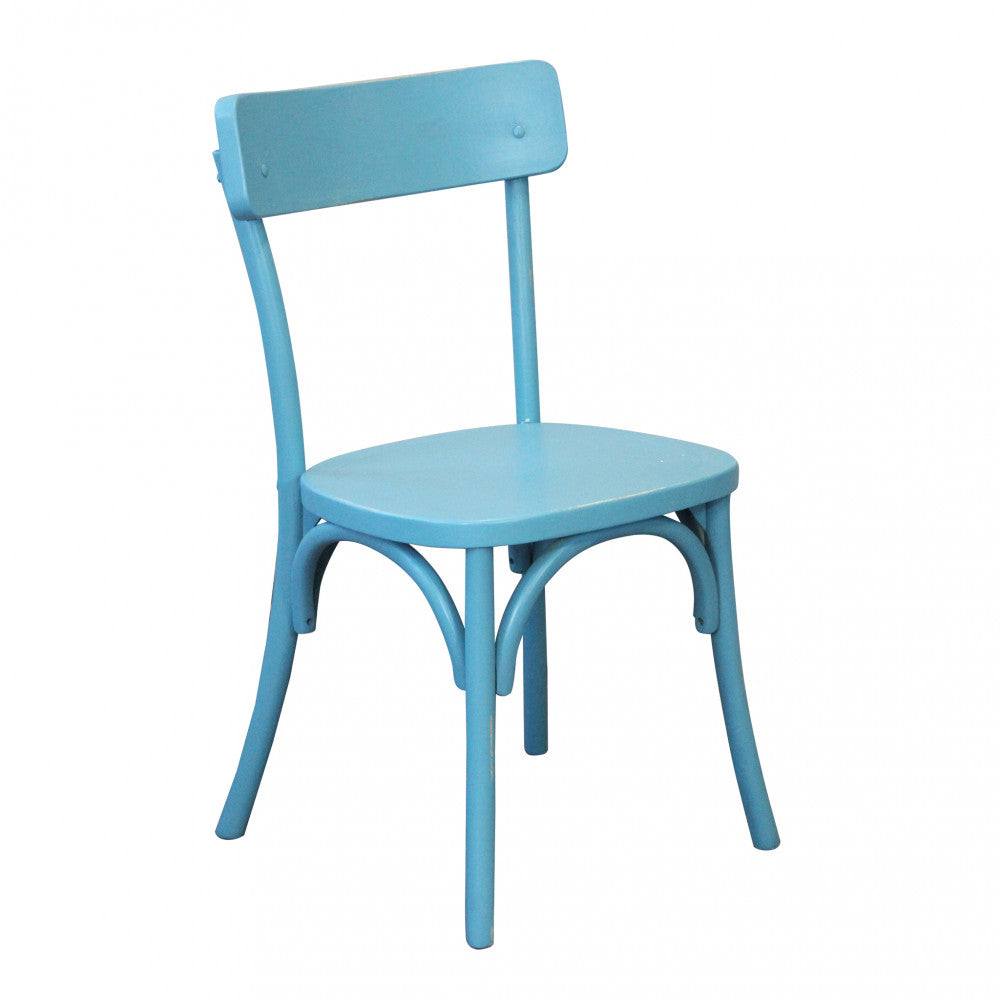 SEDIA IN LEGNO AZZURRO POLLY