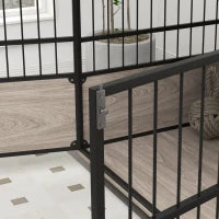 Gabbia per Cane Interna, Tavolino, 100 x 60 x 68 cm, Nido, 3 Porte Bloccabili, Legno Nero