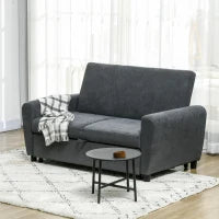 Divano Letto Clic Clac con Schienale Regolabile su 3 Livelli, in Tessuto Effetto Velluto, 148x87x88 cm, Grigio