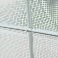 Serra da Giardino a Tunnel 4.5x2x2m con Copertura in PE e Tubi in Metallo, Bianco