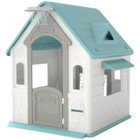 Casetta per Bambini 5 in 1 in PP Multicolore con Palla da Basket, Anelli e Freccette, 132x118x124 cm