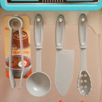 Cucina Giocattolo per Bambini 3-6 Anni con 92 Accessori, in PP, PE e ABS, 44.5x24x79 cm, Verde