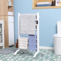 Scaldasalviette Elettrico a 8 Barre con Timer e Controllo Temperatura, 50x45x80 cm, Bianco