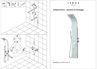 Colonna doccia lexus alluminio bianco 3 getti idro e cascata h150xl20 *** confezione 1