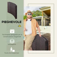 Sdraio Lettino da Giardino Ergonomica con Cuscino Rimovibile Pieghevole Rattan 196x61x53cm Bianco