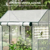 Serra da Giardino con Copertura in PE, 2 Zone Separate e Porte Avvolgibili, 100x80x150cm