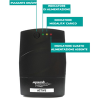 Mach power ups line interactive con display led e protezione avanzata *** potenza ampere (va) 600 va, confezione 1