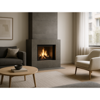 Camino legna prefabbricato refrattario focolare aperto qr110 calore riscaldamento