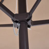 Ombrellone da Giardino Doppio con Apertura a Manovella, in Acciaio e Poliestere, 460x270x240 cm