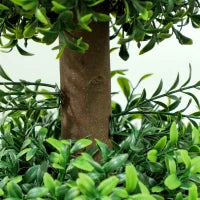 Set di 2 alberi artificiali 101,6 cm 3 boules di bosso topiario pianta finta verde PE con vaso interno ed esterno