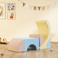 Set 5 Costruzioni Morbide per Bambini 1.5-8 Anni, in Tessuto Effetto Velluto e Spugna, Multicolore