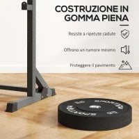 Set 2 Dischi Pesi da 10kg in Gomma con Foro da 2"/5 cm per Manubri e Bilancieri, Nero