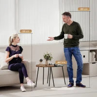 Set 2 Tavolini da Salotto Impilabili con Telaio in Metallo per Soggiorno e Ufficio, Noce e Nero