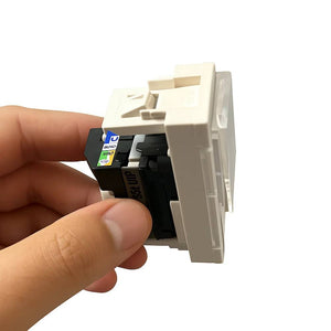 Connettore rj45 cat 5e utp toolless 1 modulo bianco