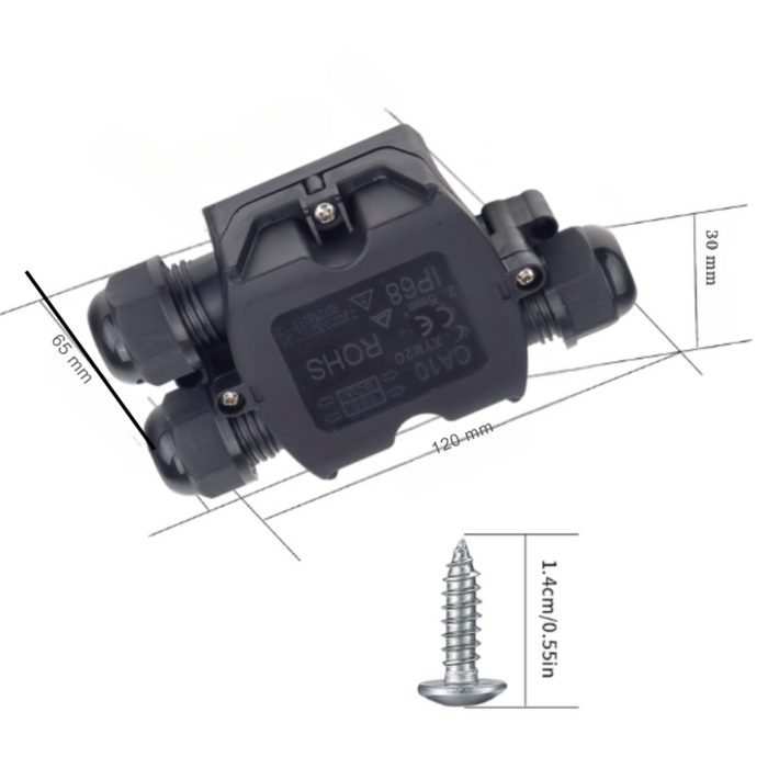 Optonica scatola giunzione impermeabile blocco terminale ip68 con divisore *** dimensioni 120 x 65 x 30 millimetri, c...