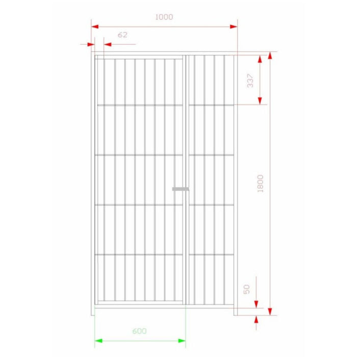 Box per cani in rete da esterno con zincatura elettrolitica da 400x200x altezza 180 cm