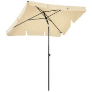 Ombrellone da Giardino Rettangolare e Regolabile con Palo in Alluminio, 2x1.3x2.5 m, Beige