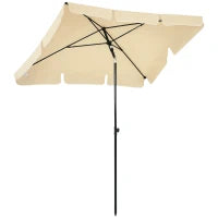 Ombrellone da Giardino Rettangolare e Regolabile con Palo in Alluminio, 2x1.3x2.5 m, Beige