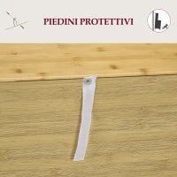 Credenza Stile Boho in Rattan e Bambù con 2 Ante e Mensola Interna, 60x27x67.5cm, Colore Legno