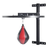 Piattaforma Boxe con Speedball Φ21 cm, Punching Ball per Allenamento Pugilato Arti Marziali, in Legno e Acciaio