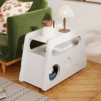 Tavolino Salvaspazio con Ruote, Angoli Arrotondati per Soggiorno e Camera da Letto, 81x33x51.5 cm, Bianco