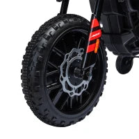 Moto elettrica per bambini con licenza Aprilia con 2 motori da 12V, ruote di supporto, luce LED, musica - bianco